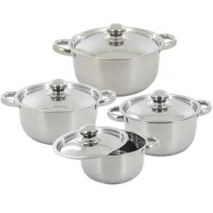 8 Piece Stainless Steel Cookware Set